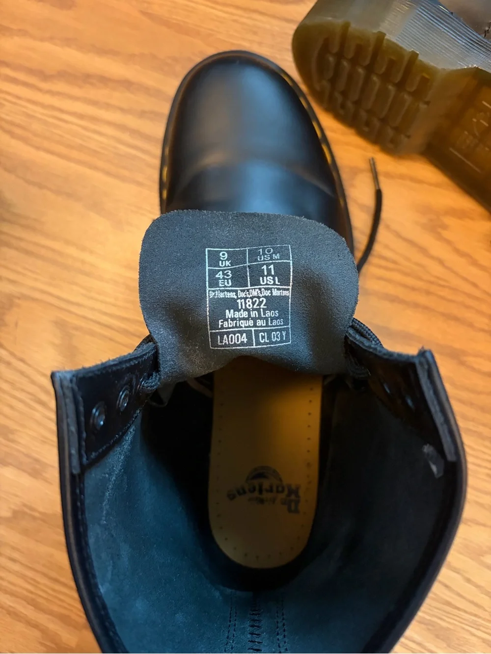Dr. Martens Black Leather Lace-Up Boots with Yellow Stitching